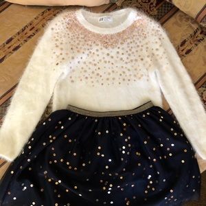 H&M girls skirt and sweater
